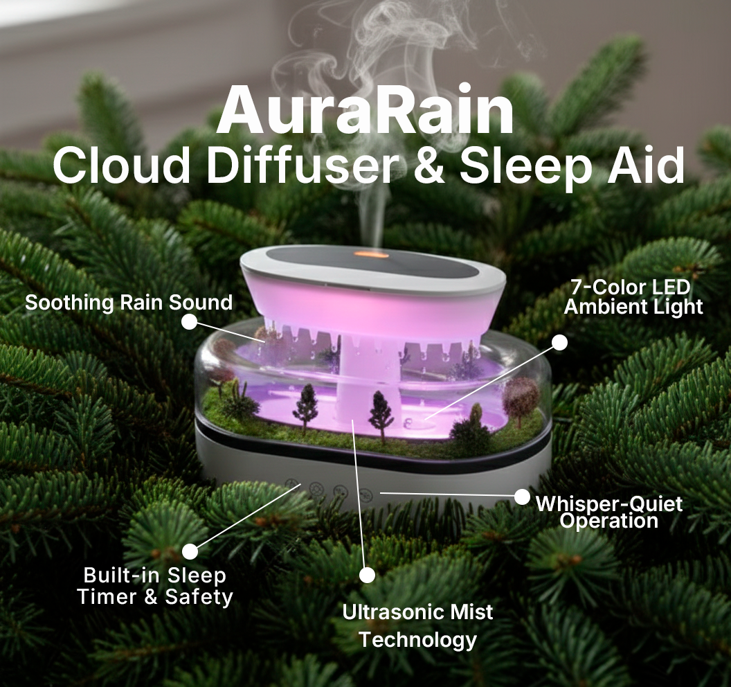 AuraRain Cloud Diffuser & Sleep Aid